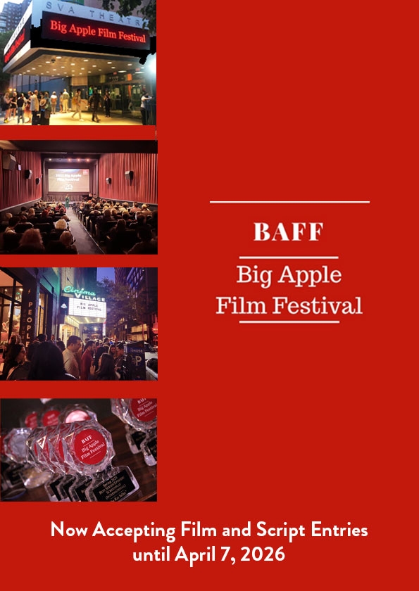 Promotional card of Big Apple Film Festival & Screenplay Competition