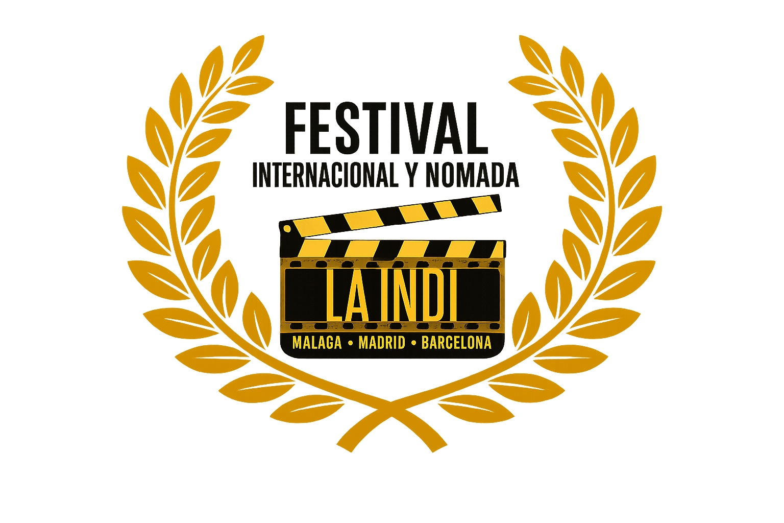 Promotional card of La Indi.Festival de cine internacional y nómada. Málaga, Madrid y Barcelona.