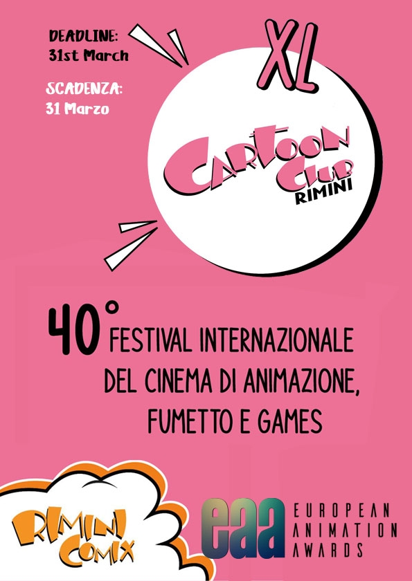Promotional card of CARTOON CLUB - INTERNATIONAL FESTIVAL OF ANIMATION CINEMA, COMICS AND GAMES