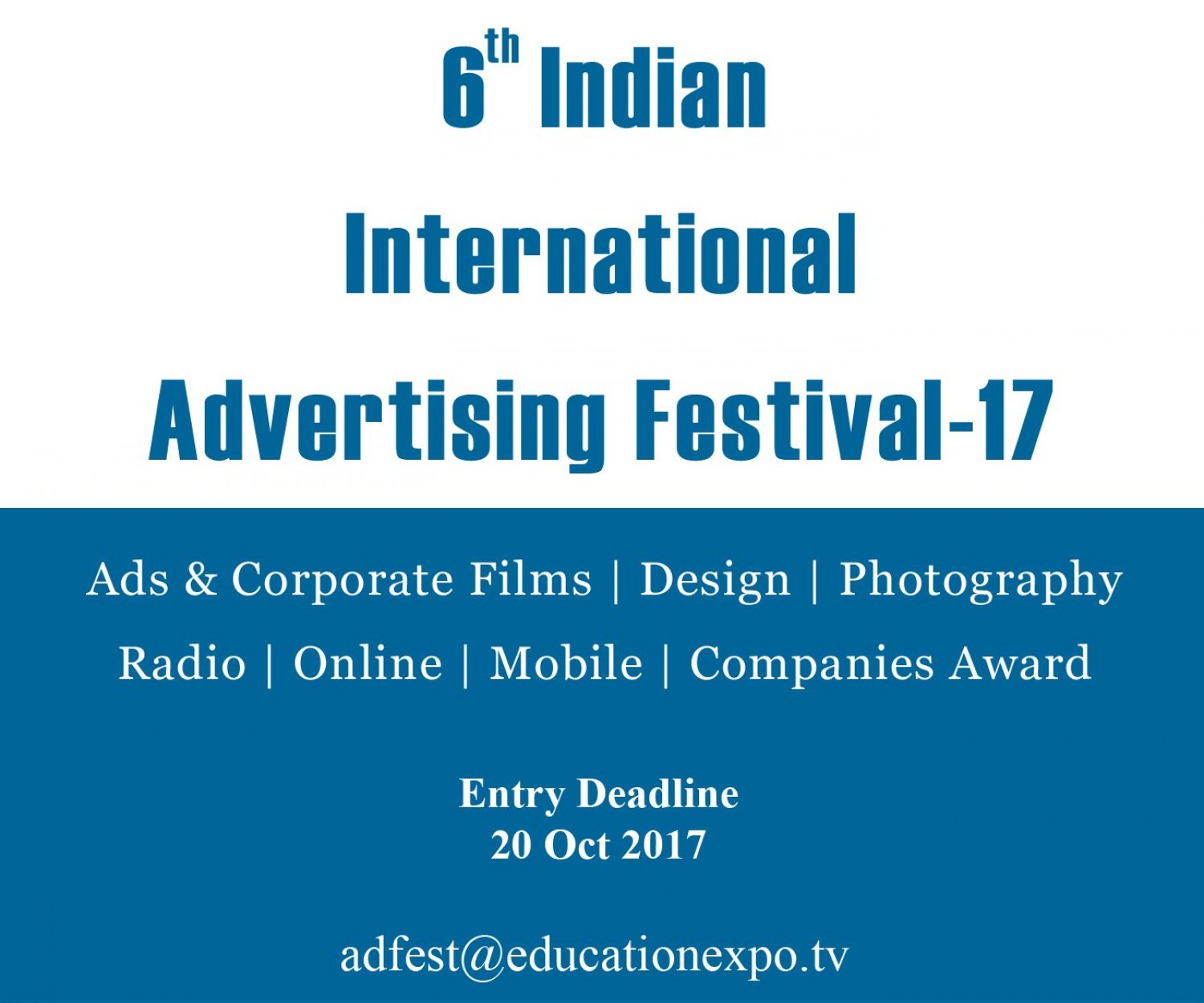 Banner 6th Indian International Advertising Festival-2017
