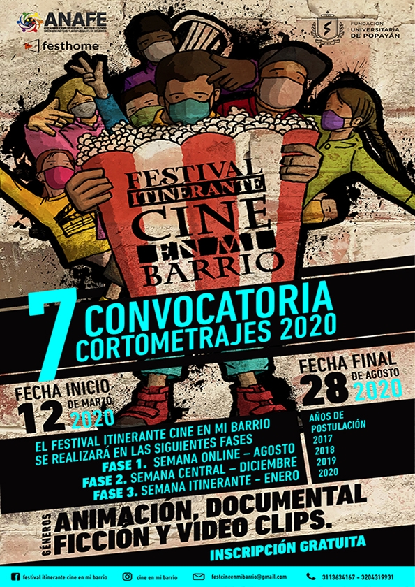 Promotional card of Festival Itinerate Cine en mi barrio