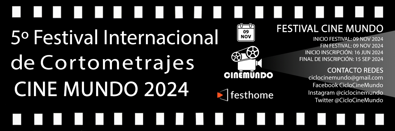 Banner 5º Festival Internacional De Cortometrajes Cine Mundo 2024