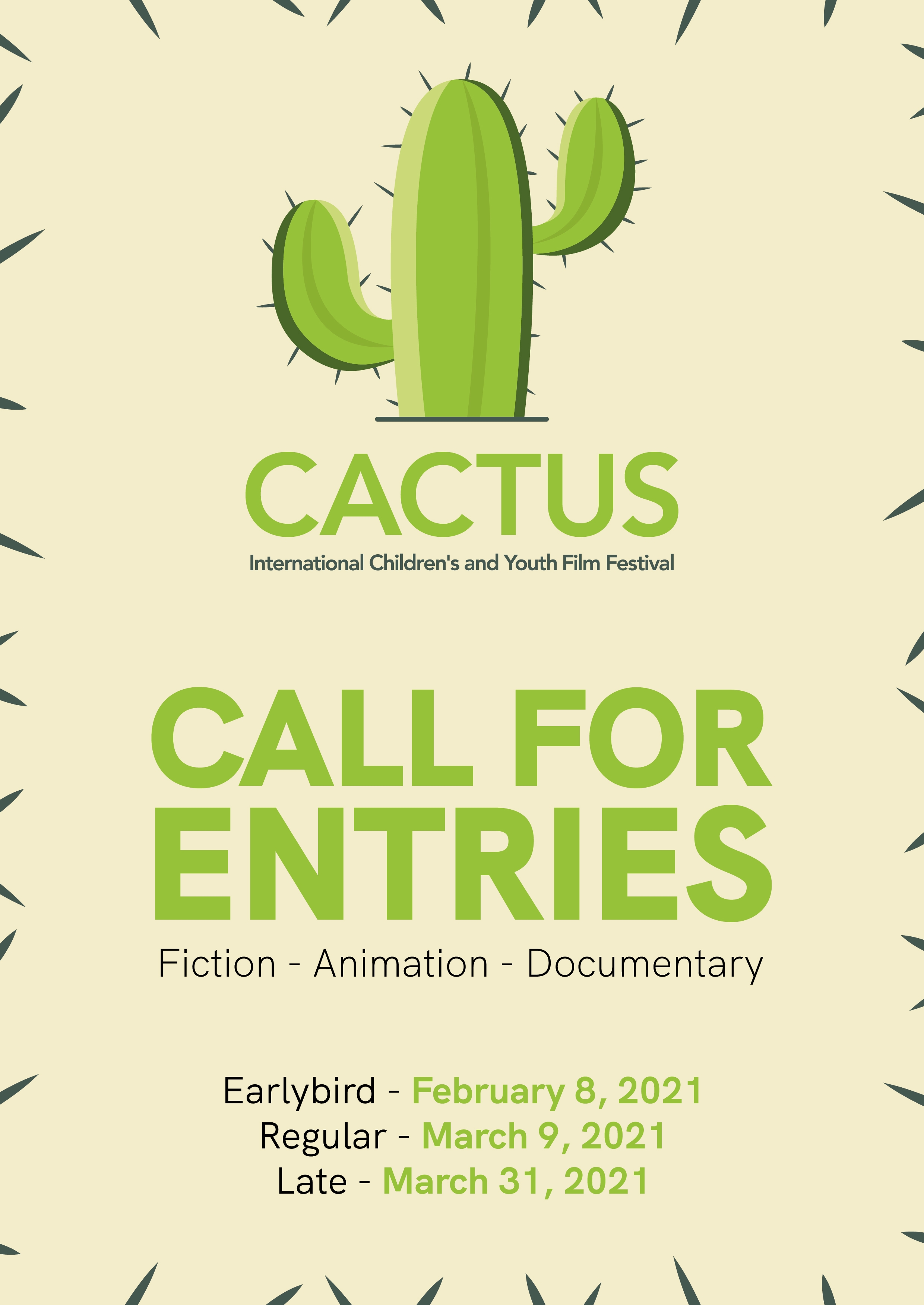 Promotional card of Cactus International Childrens and Youth Film Festival