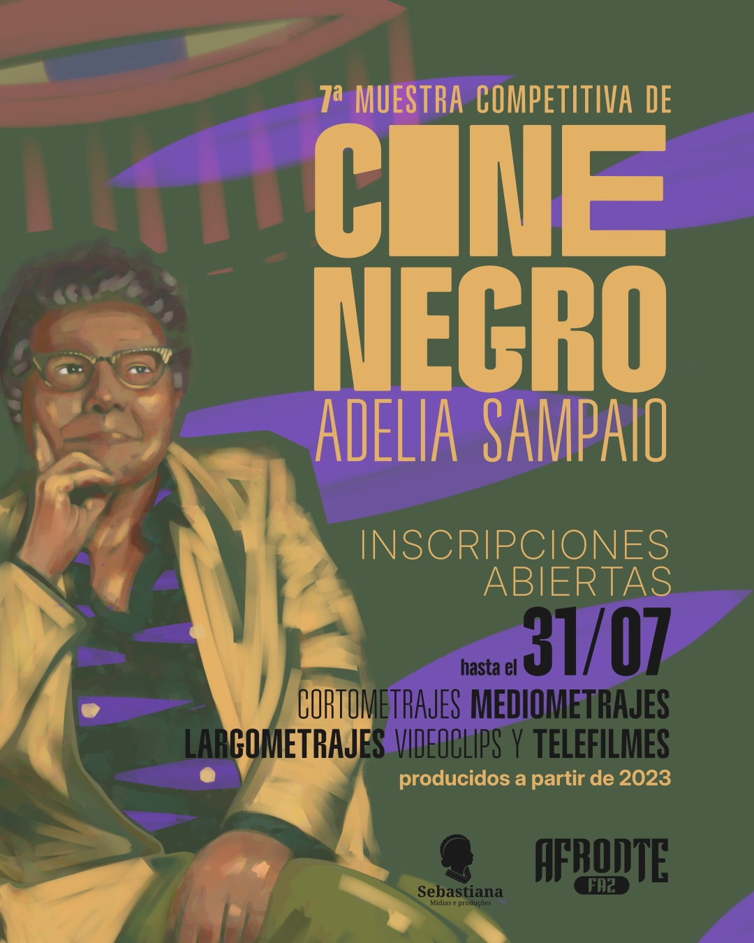 Promotional card of Competitive Exhibition of Black Cinema Adélia Sampaio